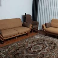 مبلمان چرم تمام اسکلت چوب