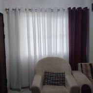 دو عدد پرده پانچ با دوتا کناری .. با میله پرده و سرب