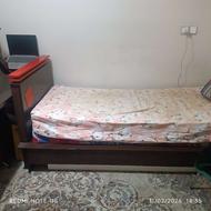 تخت خواب تک نفره با تشک سالم