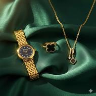 ست ساعت دخترانه همراه با انگشتر و گردنبند