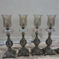 شمعدون آنتیک آویزخور طرح برنز