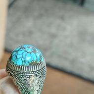 انگشتر فیروزه نیشابور فاخر دستساز خاص تک