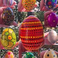 انواع تخم غاز(بزرگ)سفالی خام،رنگ شده،طراحی شده دست ساز