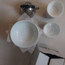 کاسه چینی آبگوشت خوری ،کتری استیل ،پیاله ماست خوری