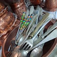 قاشقهای ورشو مسی استیل کارووساطور وسرویس کامل