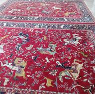 دو تخته فرش طرح شکارگاه