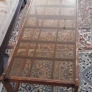 میز وسط شیشه ای چوبی