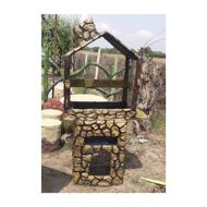 باربیکیو بتنی طرح چوب و سنگ