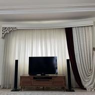 پرده حریر با کناره زیبا