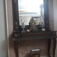 کنسول وآینه وساعت چوبی