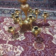 دوعدد لوستر برنجی اصل 10 شعله و یک عدد تک شعله اویزی