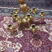 دوعدد لوستر برنجی اصل 10 شعله و یک عدد تک شعله اویزی