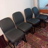 صندلی چرم طوسی رنگ