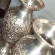 یک جفت گلدان نقره 84 کار دست