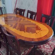 میز ناهار خوری چوبی طرح دار