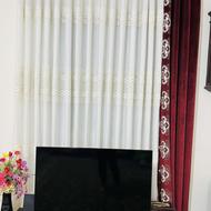 پرده سالنی صدفی استرکش پنبه دوزی شده