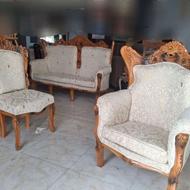 مبل استیل نه نفره چوب گردو