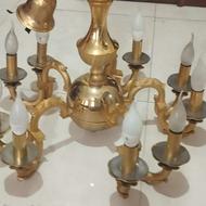 2 عددلوستر 8شعله آب طلا