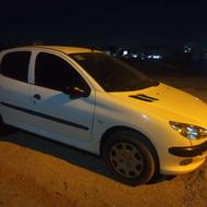 پژو206سفید بی رنگ بی خط وخش