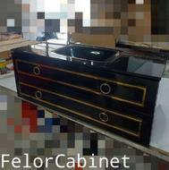 کابینت روشویی لاکچری مدل 1086 با طراحی کلاسیک و طلایی