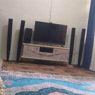میز تلویزون نو سالم طوسی طلایی