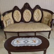 مبلمان سلطنتی 9نفره کاملا چوب و پارچه ترک