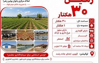 فروش ویژه زمین 30 هکتار