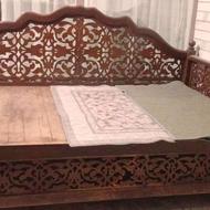 تخت خواب سنتی مدل گل و بلبل ،تخت راحتی باغ