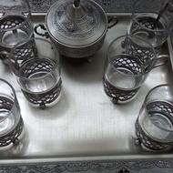 سینی و استکان سیلور