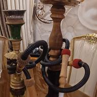 قلیان چوبی و برنجی قدیمی