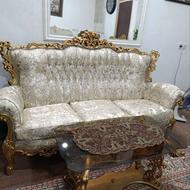 مبل سلطنتی 7نفره شاه نشین چوب گردو درحد جهیزیه