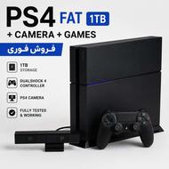 پلی استیشن 4 FAT یک ترابایت به همراه دوربین و چند بازی