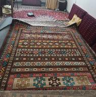 گلیم فرش زیبا با ریشه درحد نو پرز بلند
