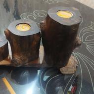 جاشمعی با چوب طبیعی کنده درخت
