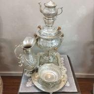 سماور برنجی نقره کوب برقی