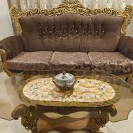 ست کامل مبل سلطنتی نه نفره دسته چوبی