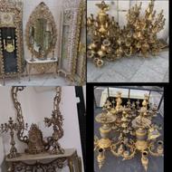 خریدار لوستر آبکاری طلا خرید آینه شمعدان کنسول برنجی و برنز