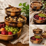 ظرف چوبی سرو و پذیرایی سه تکه