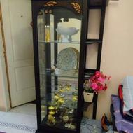 ویترین خانگی چوبی با در ریلی