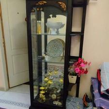 ویترین خانگی چوبی با در ریلی