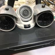 دوربین مدار بسته با DVR چهار کانال و هارد پانصد سیم آداپتور