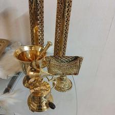 هاونگ برنجی برنزی دکوری پنکه ظروف آشپزخانه آنتیک