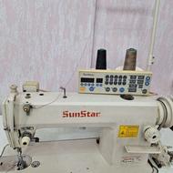 چرخ خیاطی sunstarتمام اتوماتیک،دارای سرنخ زن سرقائمی زن