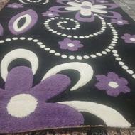 فرش 1/5در2/15 مشگی وبنفش گل برجسته
