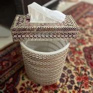 سطل زباله و جا دستمال کاغذی