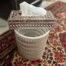 سطل زباله و جا دستمال کاغذی