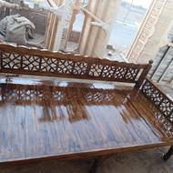 تخت سنتی 2 در یک رنگ شده براق 8 و نیم