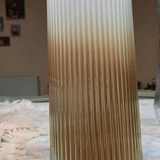 گلدان چوبی و شیشه ای