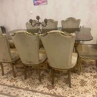 مبل سلطنتی 9 نفره با اسکلت تمام چوب راش+میز ناهارخوری 9 نفره