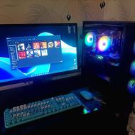 کیس گیمینگ i5 نسل11،گرافیکRX 5700XT RGB،با مانیتور